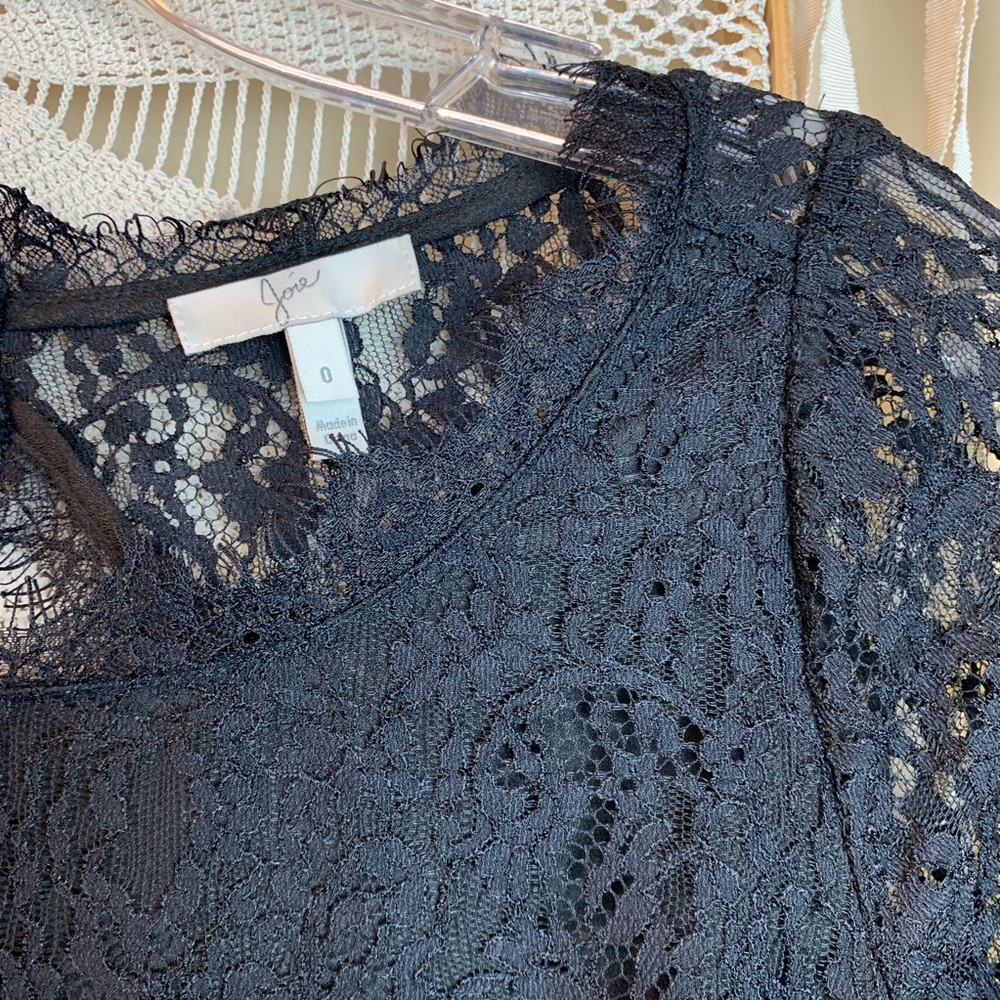 Joie Nali Black Lace Romper Size 0 - Picture 5 of 11